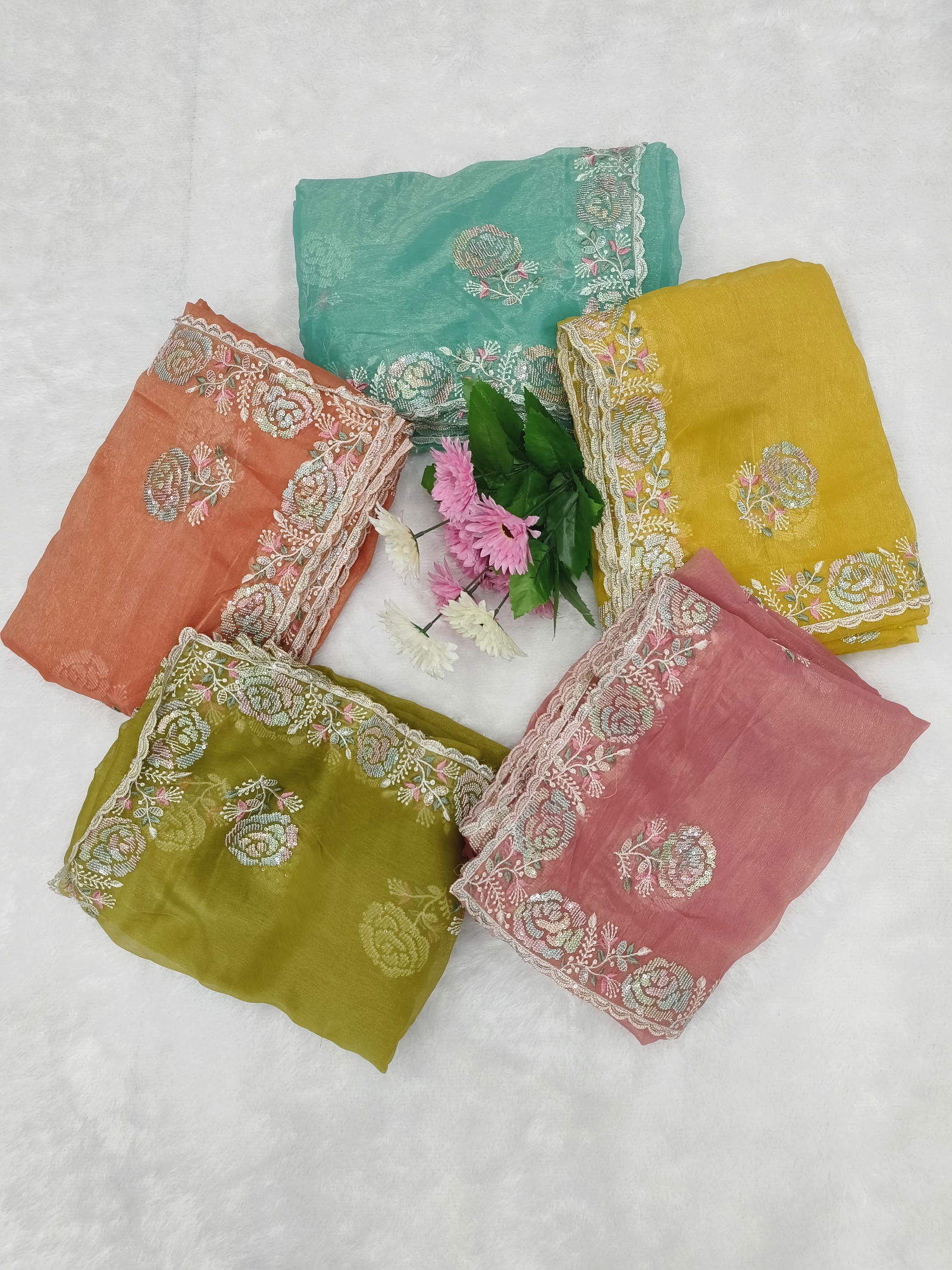 3M Designer Gold Coin Shimmer Party Wear Sarees Wholesale Shop In Surat